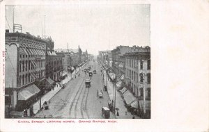 Canal Street Scene, Looking North, Grand Rapids, Michigan c1907 Vintage Postcard