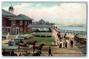 1908 Daily Morning Plunge Far Rockaway Beach Long Island NY Antique Postcard