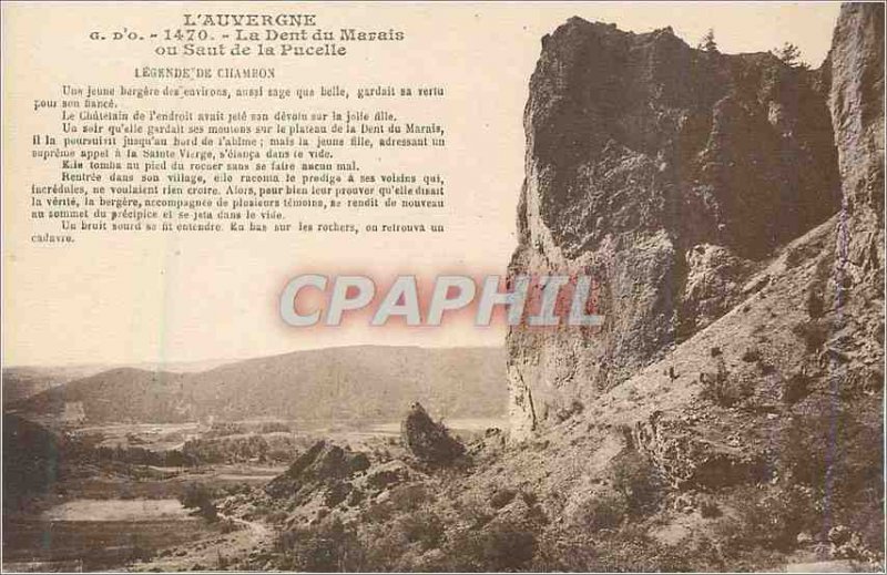 Old Postcard Auvergne Dent du Marais or skip the Maid