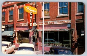 Princess Cafe, Estevan Saskatchewan Canada, Vintage Chrome Postcard