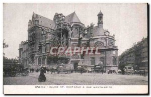 Old Postcard Paris St Eustache Church Street Montmartre