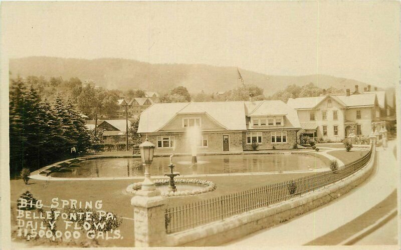 Bellefonte Pennsylvania Big Spring Daily Flows 1920s RPPC Photo Postcard 21-7259