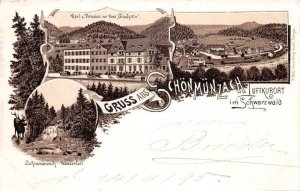 Schonmunzach Germany Gruss aus Hotel Pension Vintage Postcard AA68898