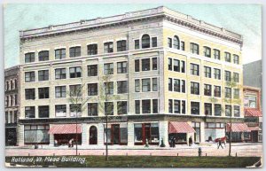 Vintage Rutland VT Mead Building Postcard, Early 1900s Color Linen