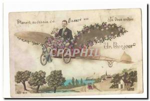 Vintage Postcard Planing with the top of Bonniers I send a hello (plane) to you