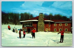 Grossinger New York~The Ski Lodge Bldg Exterior Winter Scene~Vintage Postcard