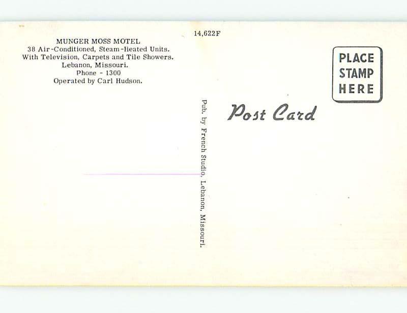Unused Pre-1980 MOTEL SCENE Lebanon Missouri MO hk0525-25