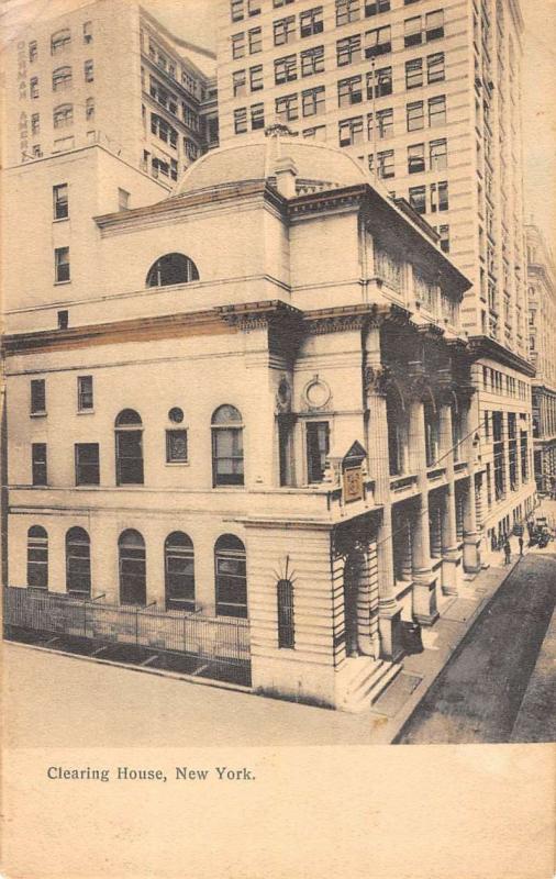 New York City Clearing House Historic Bldgs Antique Postcard K59305