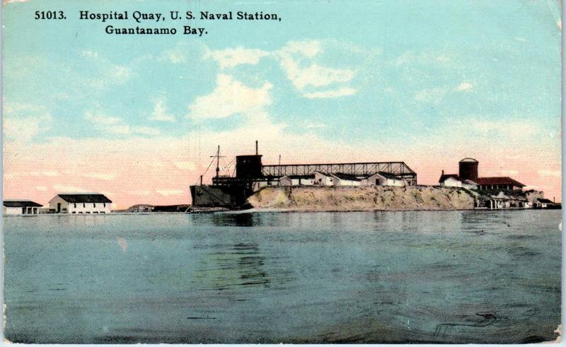 GUANTANAMO BAY, Cuba  HOSPITAL QUAY  US  Naval  Station   c1910s    Postcard