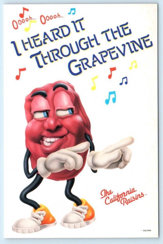 3 Postcards CALIFORNIA RAISIN Advertising Heard It Through the Grapevine 4x6