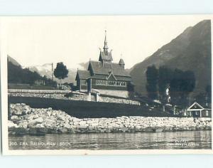 old rppc BUILDING ON SHORELINE Balholmen In More Og Romsdal Norway HM2321