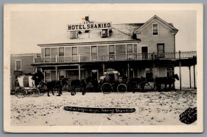Postcard RPPC c1970 Shaniko OR Central Oregon Stages Leaving Hotel Shaniko