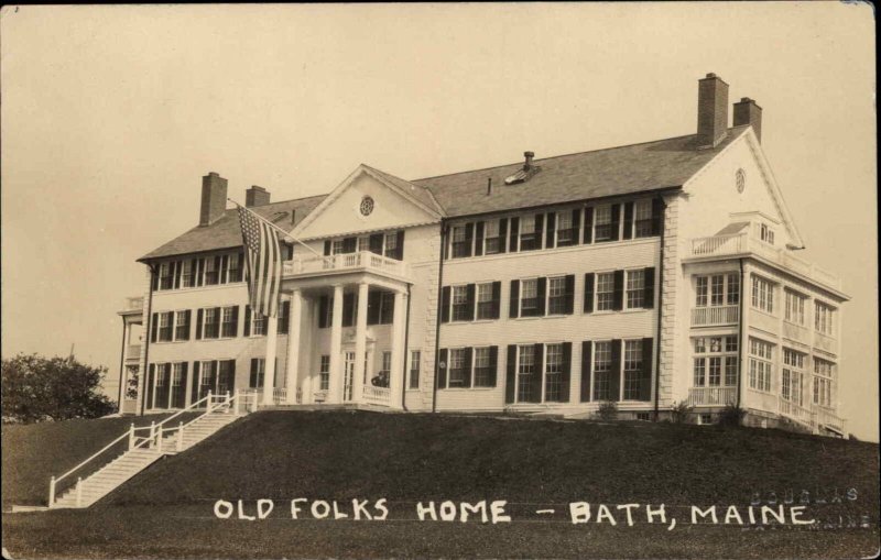 Bath Maine ME Old Folks Home c1920 Real Photo Postcard United States