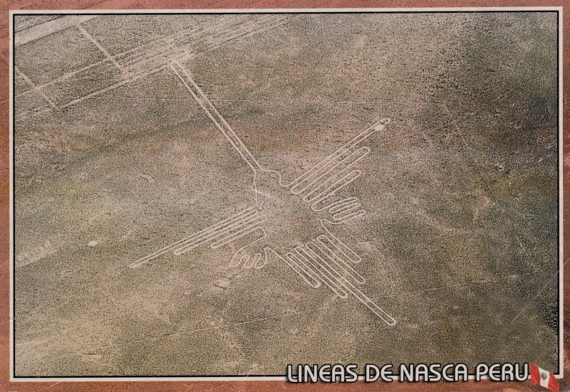Lineas De Nasca Peru Ley Lines UFO Peruvian Sealed Postcard
