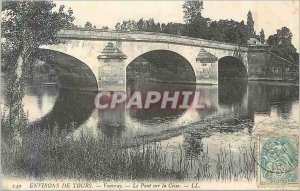 Old Postcard 149 laps around Vouvray bridge over the Cisse