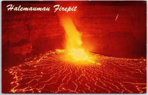 VINTAGE POSTCARD THE ERUPTION OF KILAUEA VOLCANO IN HAWAII NATIONAL PARK 1960s