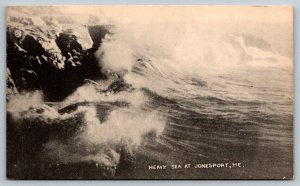 Heavy Sea at    Jonesport   Maine  Postcard  c1915