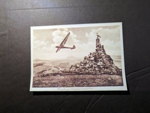 Mint Germany RPPC Postcard Glider Plane Rhon Pilot Monument on Wasserkuppe RPPC