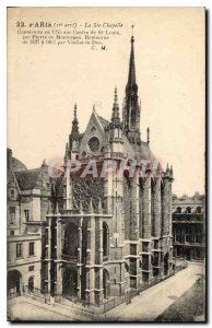 Old Postcard Paris I stopped Ste Chapel built in 1245 on the order of St. Lou...