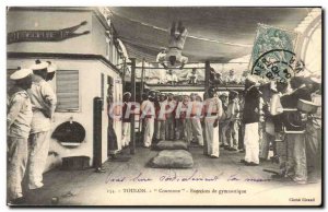 Old Postcard Boat War Toulon Crown gymnastic exercises