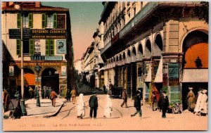 Alger La Rue Bab Azoun Historical Place in Algeria Postcard