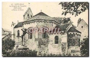 Old Postcard Laon Aisne The Chapel of the Templars, and Statue of Diana