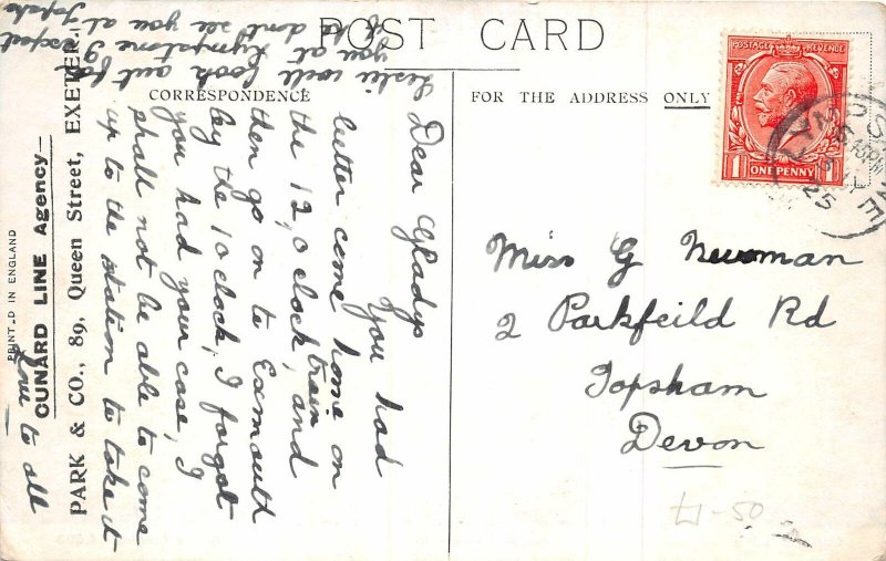 Lot243 uk ship cunard line rms andania postcard  liner paquebot