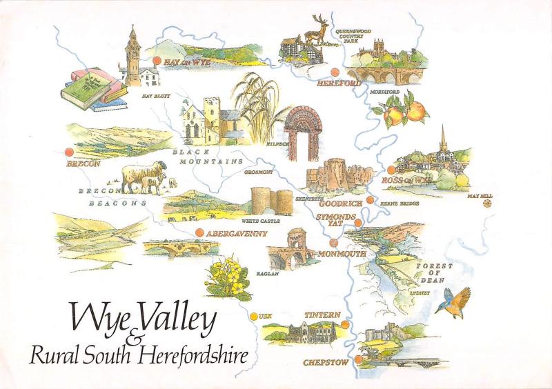 uk34402 wye valley rural south herefordshire uk map cartes geograhique