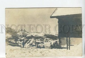 438098 Norway sport ski jumping Hotel Lenk ADVERTISING Vintage photo postcard