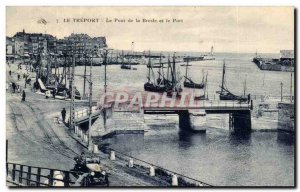Old Postcard Le Treport The Bresle Bridge and Boat Harbor
