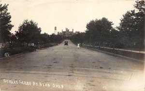 J1/ Alva Oklahoma RPPC Postcard c1910 Street Scene Bridge Water Tower 97