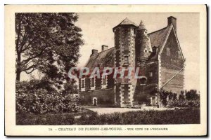 Old Postcard Chateau de Plessis Towers view Staircase rating