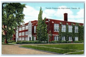 c1940s Tuscola Community High School Scene Tuscola Illinois IL Unposted Postcard