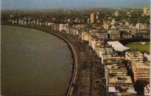 India Bombay Mumbai Marine Drive Vintage Postcard C195
