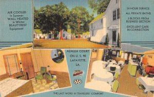 3 View Azalea Court Lafayette Louisiana Interior Views Vintage Postcard RR92