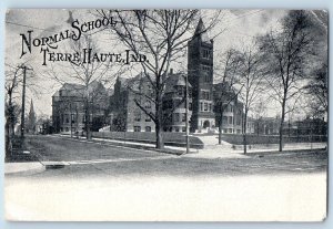 Terre Haute Indiana IN Postcard Normal School General View Building 1908 Vintage