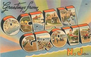 1940s OCEAN GROVE NEW JERSEY Large Letters multi View postcard 5500