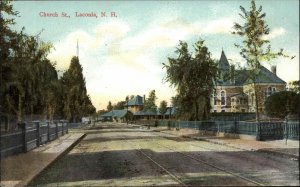 Laconia New Hampshire NH Church Street c1910 Vintage Postcard