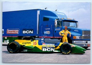 CHRISTIAN FITTIPALDI Race Car Driver TRANSPORTER Semi Truck  4x6 Postcard