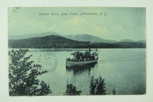 C.1907 Steamer Doris, Lake Placid Adirondacks, NY River Scene, Postcard F15