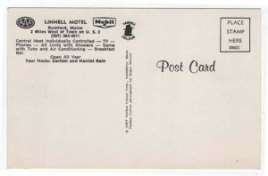 Rumford, Maine, Vintage Postcard View of Linnell Motel, 1967
