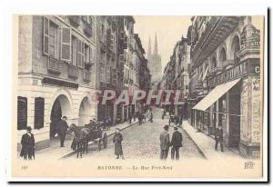 Bayonne Old Postcard Rue Port Neuf (animated) Credit Lyonnais