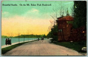 Mount Baker Park Boulevard Seattle Washington WA UNP Unsued DB Postcard F16