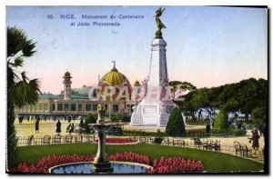 Postcard Old Nice Monument Centennial Promenade and Jetee