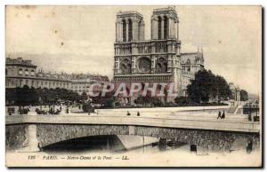 14 Paris - Notre Dame and the Bridge Old Postcard