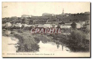 Old Postcard Clain Poitiers The Notre Dame des Dunes and Barracks