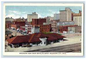 Bird's Eye View From Santa Fe Depot Oklahoma City Oklahoma OK Vintage Postcard