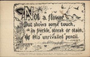 Temperance Alcoholism Cowper Quote-  AT Cook Hyde Park NY c1910 Postcard