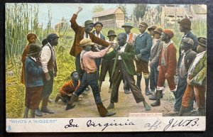 1905 Fortress Monroe USA Picture Postcard Cover Black Americana Who’s A Nigger
