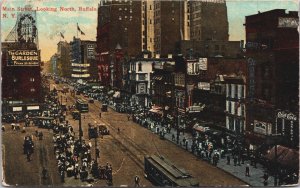 Main Street Looking North Buffalo New York Vintage Postcard C210